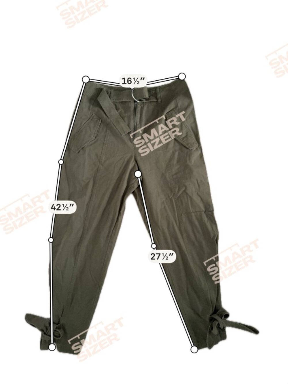 VENUS Olive Tie‑Ankle Cargo Pants – Size 14 - Picture 2 of 7